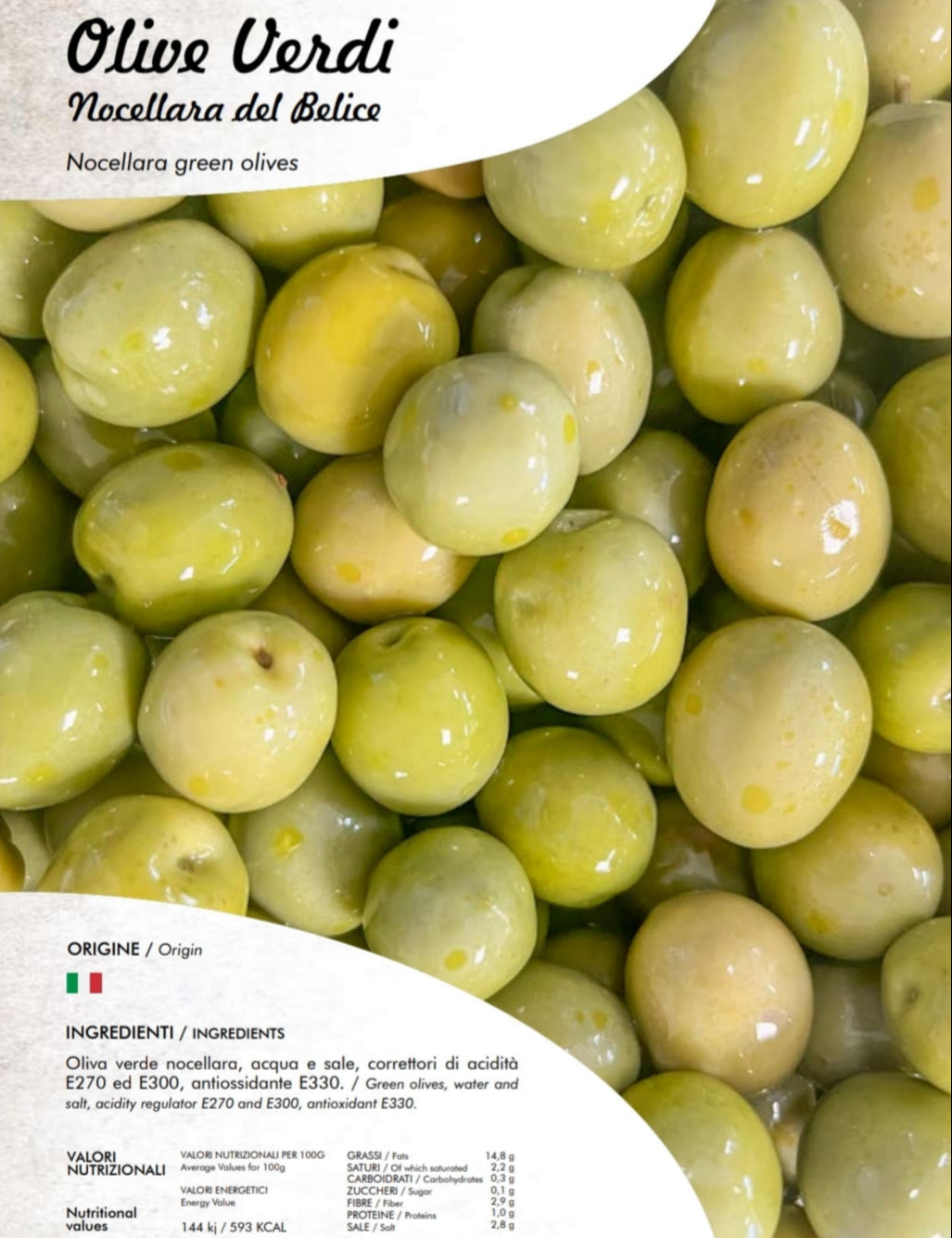 Nocellara del Belice zöld olajbogyó - Olive Verdi Nocellara del Belice - Nocellara green olives