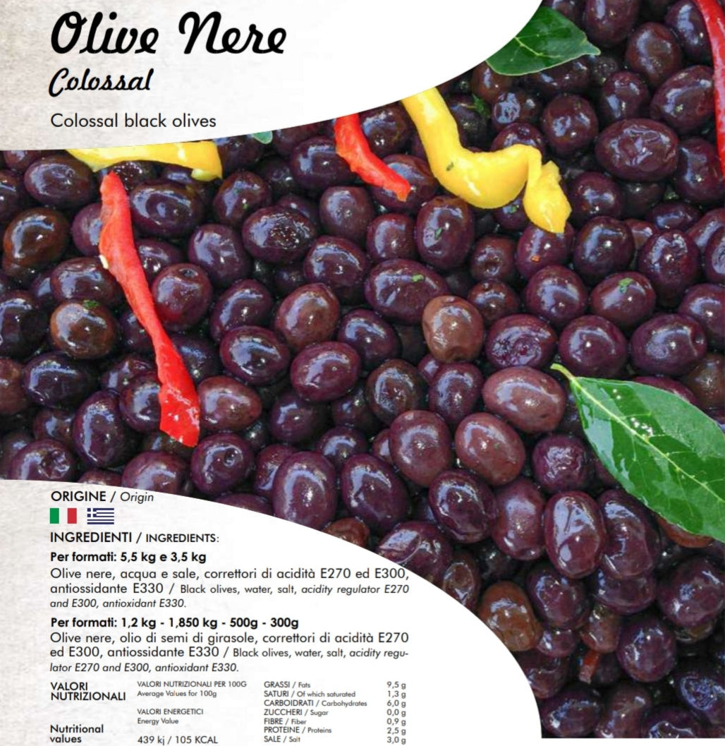 Kolosszális fekete olajbogyó - Olive Nere Colossal - Colossal black olives