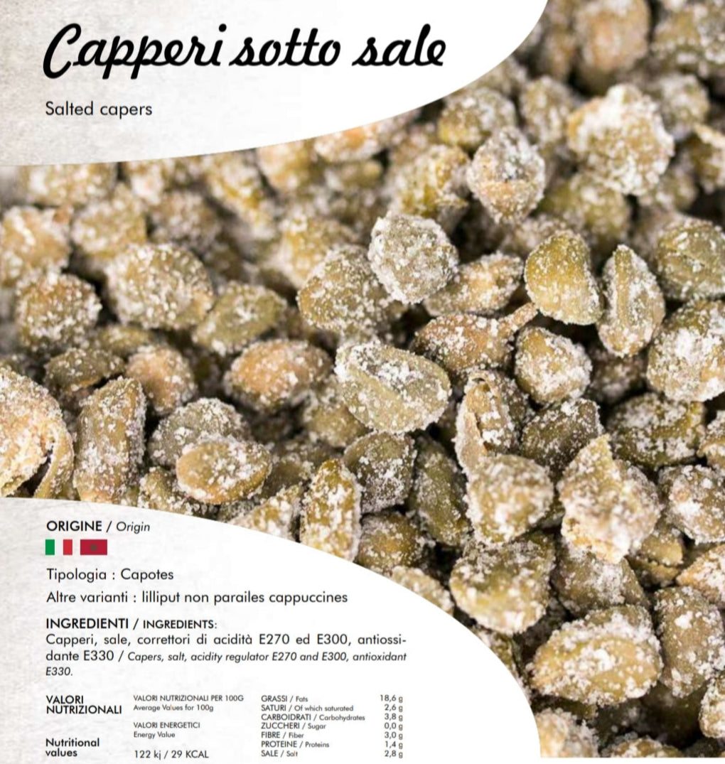 Sos kapribogyó - Capperi sotto sale - Salted capers