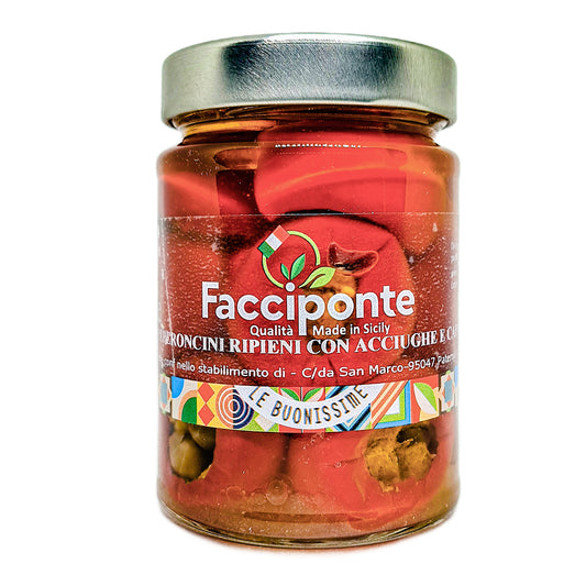 Töltött paprikák anchoával és kapribogyóval - Peperoncini ripieni con acciughe e capperi - Stuffed chili peppers with anchovies and capers