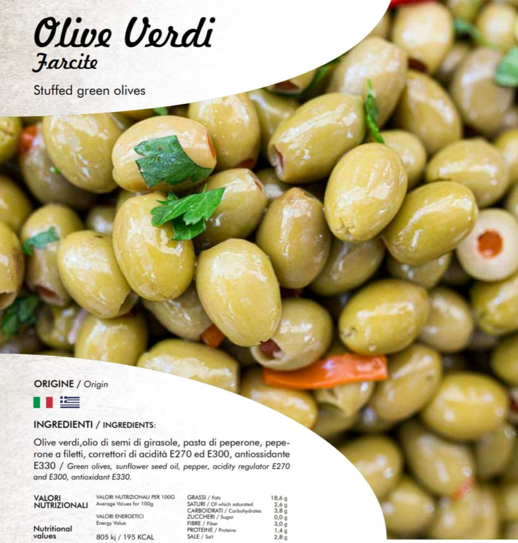 Paprikaval toltott Oliva - Olive Verdi Farcite - Stuffed green olives